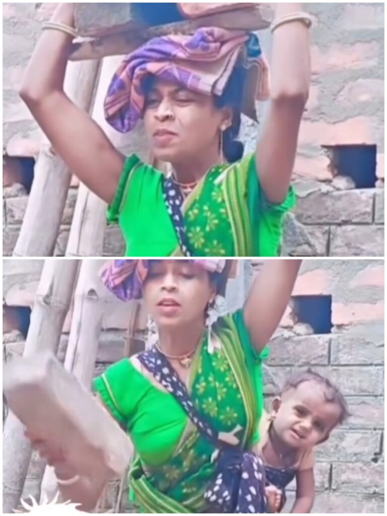 मां से बड़ा योद्धा कोई नहीं ....पीठ पर बच्चा बांधकर कर सिर पर ईंट ढोती दिखाई दी महिला ,Viral Instagram Video देखकर आंखों से निकल आएंगे आंसू